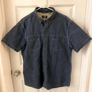 Vintage G.H. Bass Denim Style Men’s Size XL Button Down Short Sleeve Shirt